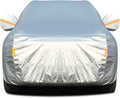 Tecoom Car Cover Waterproof All Weather, Fleece Lining with Zipper Door Lock Car Covers for Automobiles, 3 Layers Full Outdoor Car Cover Wind Snow Hail UV Sun Protection Fit for SUV (191-205 Inch)