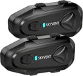 Q4 Motorcycle Bluetooth Communication System Headset Intercom, 4 Riders 1500m Music Sharing, FM, Noise Cancellation, IP65 Waterproof, Dual Pack (Q4)