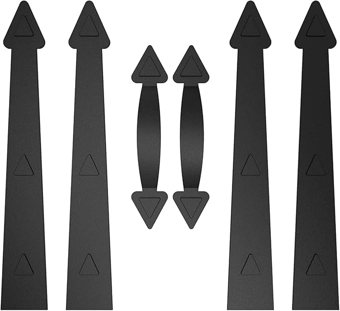 ZEKOO Garage Door Magnetic Decorative Hardware Kit Garage Door Magnets Accents Faux Hinges and Handle Garage Door Decoration Curb Appeal Set of 6, Black