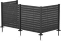 Kozyard 50" W x 48" H Outdoor Privacy Screens Aluminum Post, Air Conditioner Fence Panels, Pool Equipment Enclosure, Trash Can Screens Fence Kit for Outside Backyard Patio (Black/4Panels)