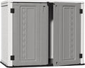 ZZM Outdoor Storage Shed Diamond Texture 4x3FT Horizontal Shed | 34 Cu.Ft Waterproof Resin Cabinet with Double-Wall | UV-Resistant & Lockable for Garden Tools, Bikes, Patio Furniture (Grey-White)