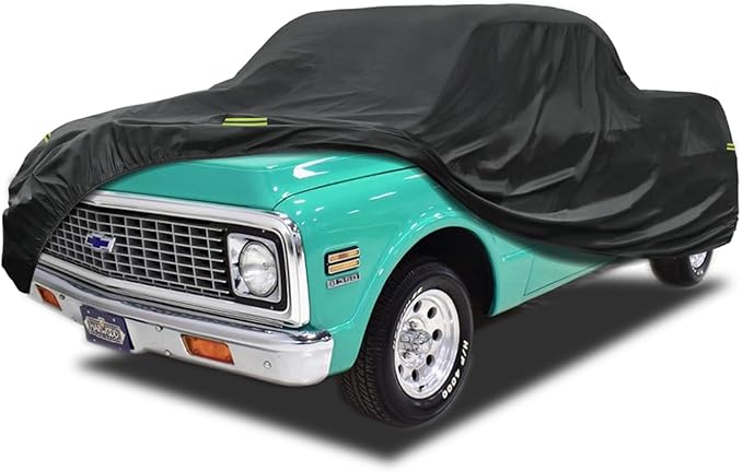 KouKou Truck Cover Waterproof All Weather, 7 Layers Heavy Duty Pickup Cover Outdoor, Length up to 210 inches,Universal Fit Truck Short Regular Bed Ford F150,F100,Chevy C10 S10 etc.
