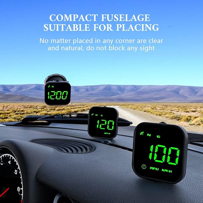 G4S Digital GPS Speedometer, New HUD Car Head Up Display with Digital Speed in MPH KPH, Universal for Cars Truck Electric Hybrid Automobile (G4S-Green)