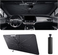 2025 Upgrade Car Windshield Sun Shade Windshield Sunshade Umbrella [Star Fabric] Protect Car from Sun Rays&Heat Damage Keeps Vehicle Cool, Spring Structure Edge Fits Sedans,SUVs,Trucks,Hatchbacks (L1)