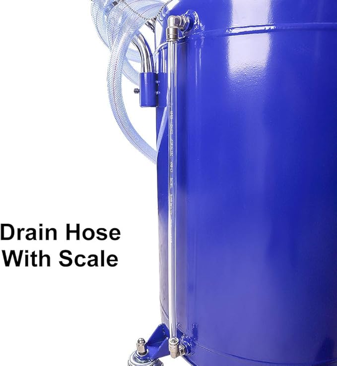 redsun 30 Gallon Waste Oil Drain Tank, Air Operated Oil Drain Container for Quick Fluid Change, Adjustable Funnel Height (53"-80") with Wheels – for Waste Oil Removal in Auto Shops, Garages
