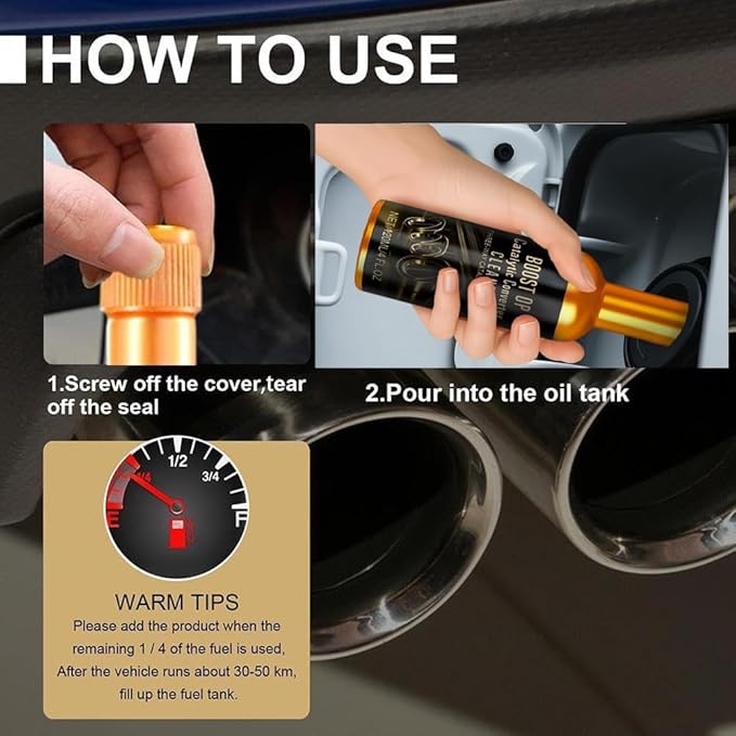 Catalytic Cleaner, Boost Up Catalytic, Boost Up Catalytic Converter Cleaner Auto Parts EngineFuel and Exhaust Pipe Cleaners,Fuel System Treatment Oil for Gas and Diesel Car (2PCS)