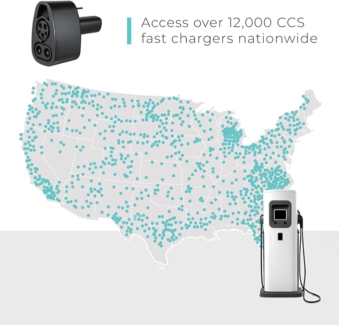 Lectron CCS1 to NACS Adapter for Tesla Model S, 3, X, Y (500A 500V) - for Tesla Owners Only - Fast Charge Your Tesla with CCS Chargers (Black)