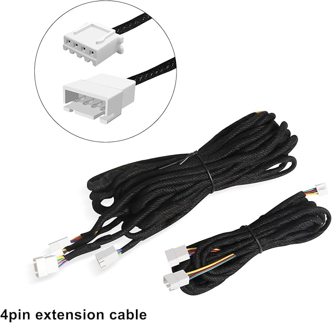 2PCS RGB Acrylic Interior Car LED Strip Light Extension Wire, which fit for RGB Main Controller Connects and sub-Controller kit (not Including), Not fit dreamcolor 1 Lights