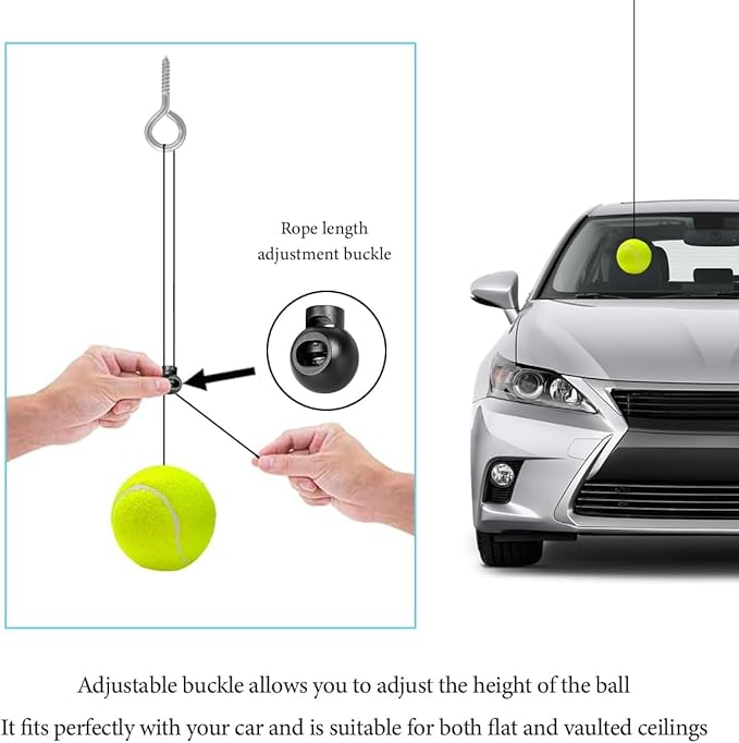 2PC Garage Parking Assistance Tennis Balls, Garage Car Stop Indicator, Garage Tennis Ball Parking Aid, Suitable for Parking aids for Home Garage. (Football)
