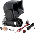 Air Horn for Truck,Super High Pitched Train Horn for Car, Waterproof Snail Horn for Motorcycles, Cars, trucks, trains and ships(black horn with wire and button, 12v)