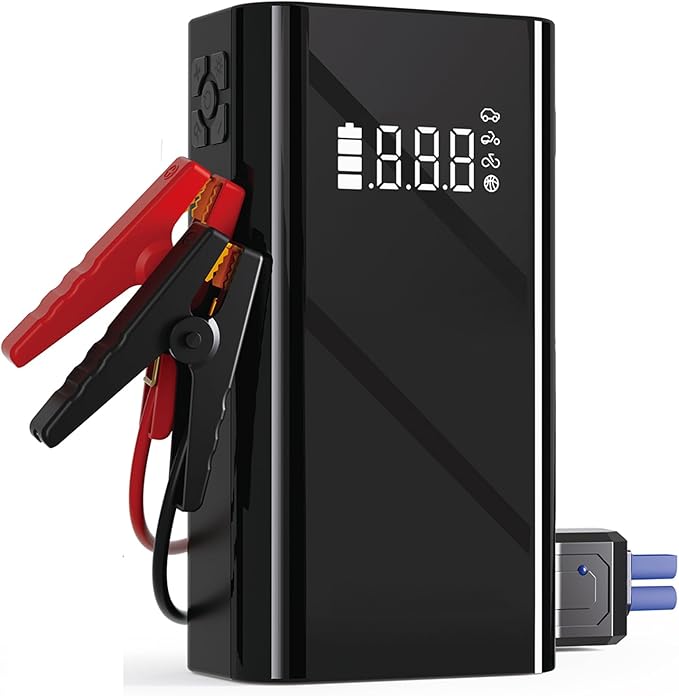 Jump Starter with Air Compressor, 4000A Portable Car Battery Jump Starter (9.0L Gas/7.0L Diesel), 150PSI Tire Inflator 12V Battery Jumper Starter Portable with Jumper Cables, LED Light (Q7-4000A)