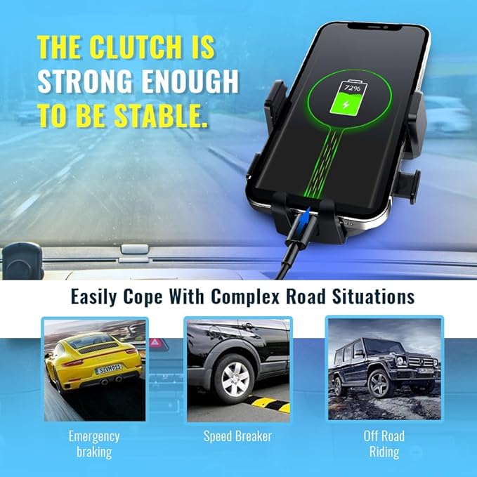 Upgraded 3-in-1 Phone Holders for Your Car, Heavy-Duty Car Phone Mount for Dashboard, Windshield & Vent, Universal Cell Phone Holder for iPhone & Android