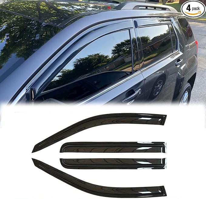94167 Sunproof Waterproof Side Window Wind Deflector, 4pcs Protective Replacements Rain Guards Set, Window Visor fit for 2010-2017 GMC Terrain