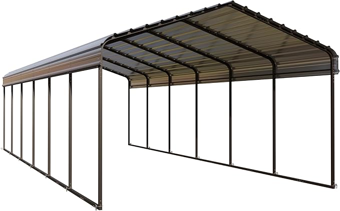 PHI VILLA 12'x30'x8.5 'Metal Carport for 2 Cars, Heavy Duty Car Ports for Heavy Snow, Reinforced Frame, Tall Metal Car Ports for Bass Boats, Full-Sized Pickup Trucks, and Tractors