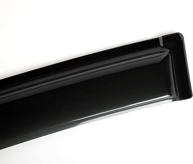 Side Window Visor Wind Vent Deflectors,2pcs Outside Mount Tape-on Shatterproof Dark Smoke Rain Guards Shades fit for 2007-2018 Jeep Wrangler (JK) 2-Door Model 92328