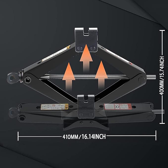 Scissor Jack for Car-2.0Ton(4409lbs) 丨Car Jack Kit-Tire Jack丨Portable,丨deal for SUV and Auto-with Crank Handle丨Heavy Duty Material,Black
