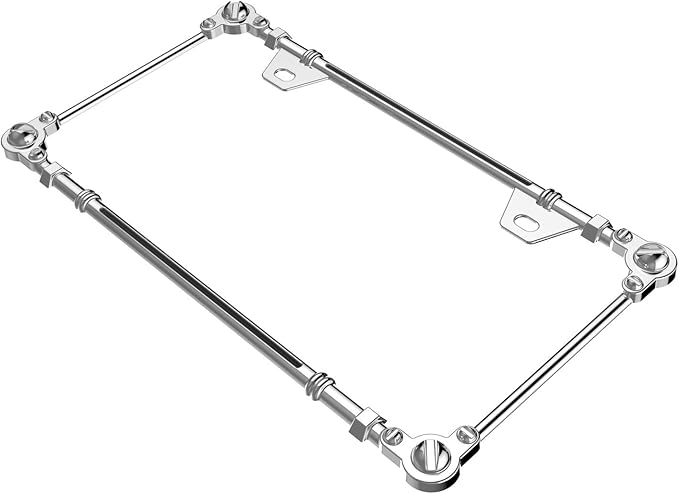 3D Chrome License Plate Frames, Pure Zinc Alloy Metal (Screw Pattern)