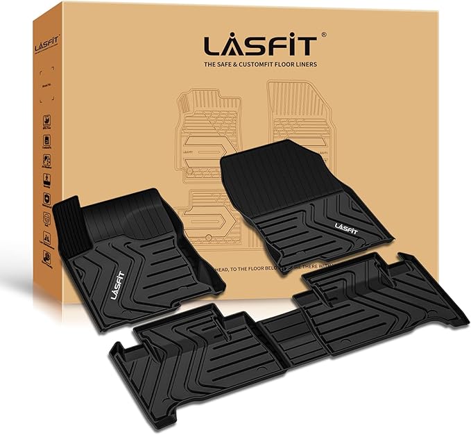 LASFIT Floor Mats Fit for Lexus NX NX200t NX300 NX300h 2021-2015 All Weather Floor Liners Custom Fit for Lexus NX All Models 2021 2020 2019 2018 2017 2016 2015 TPE Car Mats,Front and Rear Mats,Black