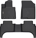 GINOWY-Floor Mats for Hyundai Santa Cruz 2022-2024 2025, TPE All Weather Car Mats Santa Cruz, Custom Fit Floor Liners, Heavy Duty Non-Slip Soft 3D Laser Car Accessories Mats-Black