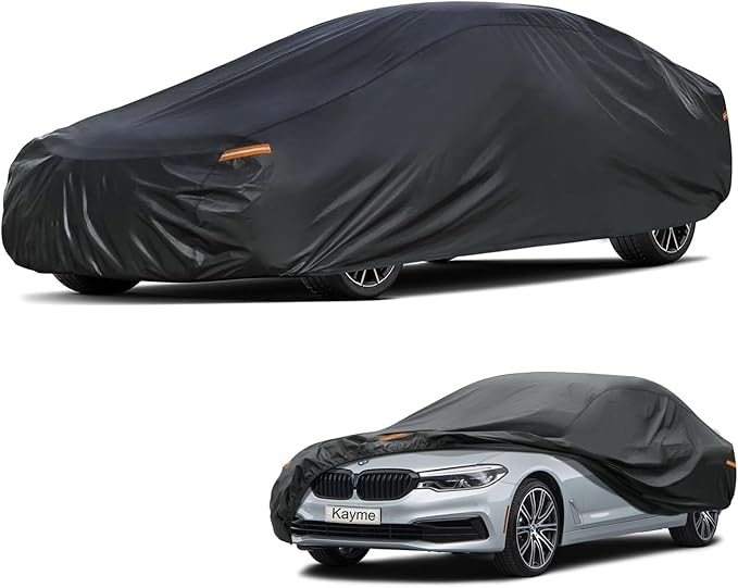 Kayme 7 Layers Car Cover Custom Fit for BMW 6 Series 640i 650i / 8 Series (2003-2025) Waterproof All Weather for Automobiles, Outdoor Full Cover Rain Sun UV Protection.Black