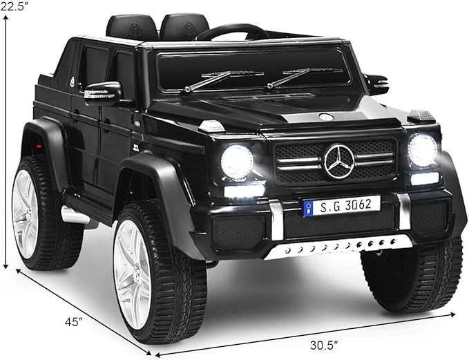 HONEY JOY Ride On Truck, Licensed Mercedes-Benz Maybach G650 Battery Powered Ride On Toys Car w/Remote Control, LED Lights, Music, Slow Start, 12V Electric Cars for Kids, Gift for Boys Girls (Black)