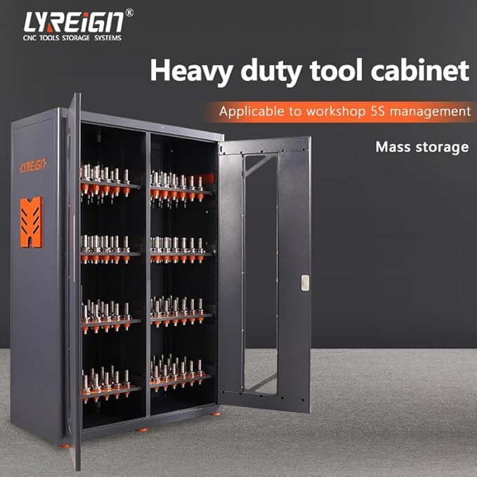 Large Capacity CNC Tool Storage Cabinet, Tool Holder Station Rack With Lock, Multi-Purpose Holder Suitable for Machinists and Workers
