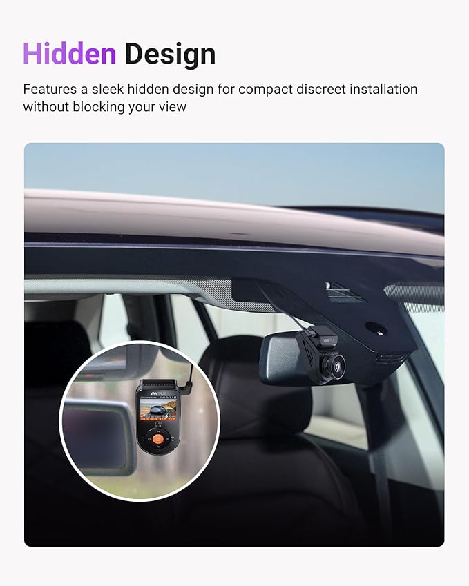 Vantrue S1 Pro 2.7K Front Mini Dash Cam, 2.5K@60FPS, STARVIS 2, ADAS, Voice Control, PlatePix™ Night Vision, WiFi, GPS, 158°Wide Angle, 24/7 Parking Mode, Support 1TB Card Max