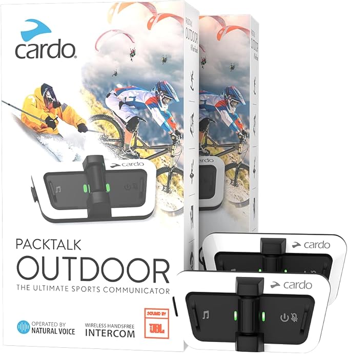 Cardo Packtalk Outdoor Helmet Communication System for Skiing, Snowboarding, Mountain Biking, Cycling and Other Outdoor Activities