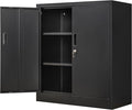 Metal Storage Cabinet, 36.2" H Locking Storage Cabinet with Adjustable Shelves for Garage, Home, Office, Utility Room-Black