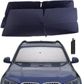 Windshield Sun Shade Umbrella: for BMW-X5-2019-2025-4-Layers Front Custom Car Window Shades - Double Thickened Foldable BMW X5 Sunshades Block UV Keep Cool