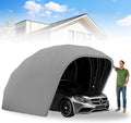 Heavy Duty Carport, Semi-Automatic Retractable Garage, Stainless Steel Folding Car Port, Portable Outdoor Car Tent, for Parking Lot, Yard, Garden, Grey, All Weather Proof, 5.5 * 2.5 * 2.3m