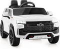 HONEY JOY Ride On Truck, 12V Licensed Chevrolet Tahoe, Chevy Electric Vehicle for Kids, Soft Start, Music, Lights, Battery Powered Ride On Car Toy with Remote Control, Gift for Boys Girls (White)