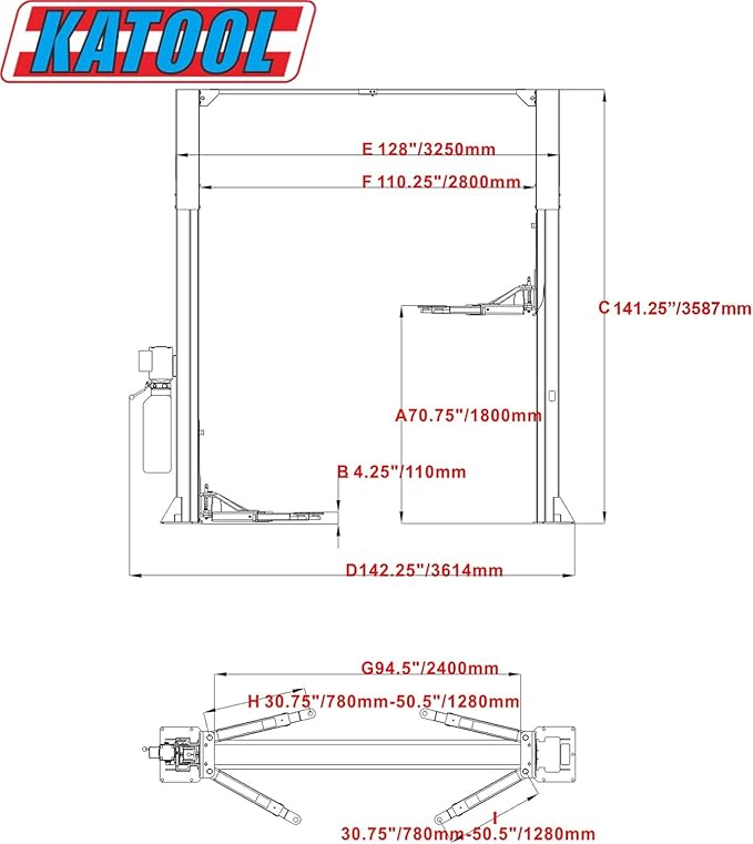 11000lbs 2 Post Lift Clearfloor Car Lift Auto Truck Hoist Lift Home Garage Shop Service Lift 11K 220V (11000lbs red)