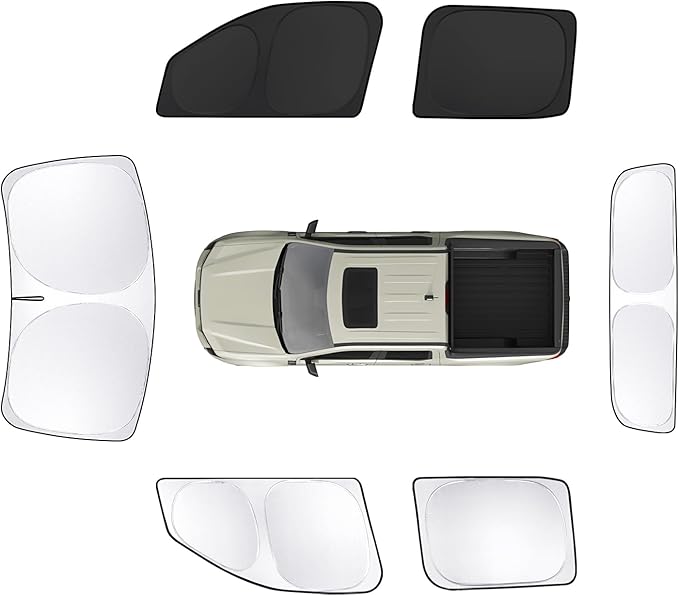 6pcs Car Window Shades for Ford Maverick2022-2024 2025 Accessories,Windshield Side Rear Full Sunshade,Sun Visor UV Blocking, Privacy Protection and Blackout for Camping Outdoor