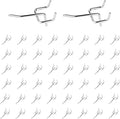50Pcs 2"/5CM Pegboard Hooks Assortment Set, Metal Peg Board Hooks with 2.5mm Hole Pitch 4mm Wire Diameter Slatwall Hanging Hook for Garage Organization Wall Hanging (Silver)