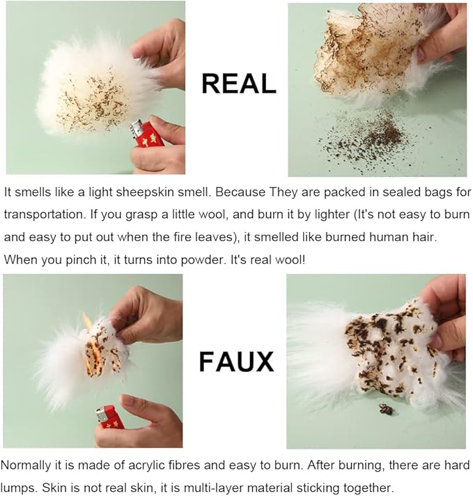 20 inchs Fluffy Genuine Australia Sheepskin Car Seat Cover for Auto Interior Accessories with Soft Fuzzy Wool Natural Fur Non-Slip (Black, Front)