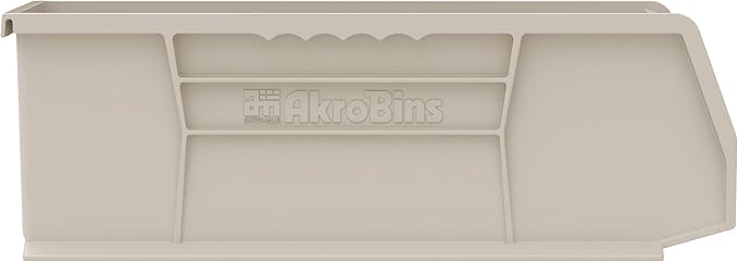 Akro-Mils 30234 AkroBins Plastic Storage Bins, Space-Saving Stackable Bins for Garage, Pantry, Craft Organization, 15-" x 5-" x 5-", Clear, 12-Pack