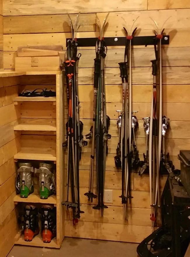 StoreYourBoard Ski Storage Rack, Indoor Wall Mount Garage Organizer (16 Skis), Solid Steel