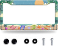 Summer Beach License Plate Frame Flip Flops License Plate Stainless Steel Funny License Plate Holder Personalized Beach Car Accessory Decoration 12.3" x 6.3"for Men Women