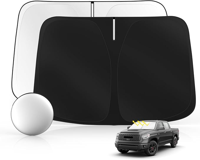 Windshield Sun Shade for Toyo-ta Tundra 2007-2021 Foldable Sunshade Custom Fit Front Window Car Interior Accessories Protector Blocks UV Rays