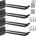 Heavy Duty Garage Hooks and Tool Organizer, 12.4 Inch Wall Mount Hangers, Garage Hooks for Car Tires, Ladders, Chairs, Strollers, Power Tools, Garden Tools - 4 Pack