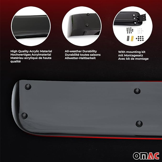 OMAC Windshield Sun Visor & Bug Shield Hood Deflector for Mercedes Metris 2016-2024