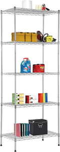 Wire Shelving Unit Metal Shelf Organizer Heavy Duty Wire Rack Storage Unit Rack Utility for Bathroom Office Kitchen (Chrome, 14" D x 24" W x 60" H)