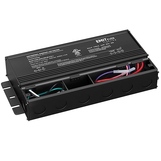 EMITEVER Dimmable Led Driver, 600W AC 110V-277V to DC 24V Transformer, 5-in-1 Dimming: ELV/MLV/TRIAC / 0-10V / 1-10V / 10V PWM/Potentiometer, Waterproof IP67 and UL Listed