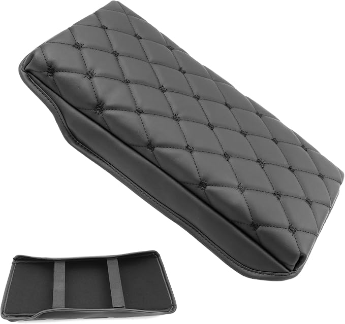 SXCY for 2023 2024 2025 Toyota Crown Signia Armrest Cover Pad for Toyota Crown Signia Accessories 2025 Crown Signia Center Console Cover Cushion 2025 Crown Middle Console Cover (w/Argyle&Black Dots)