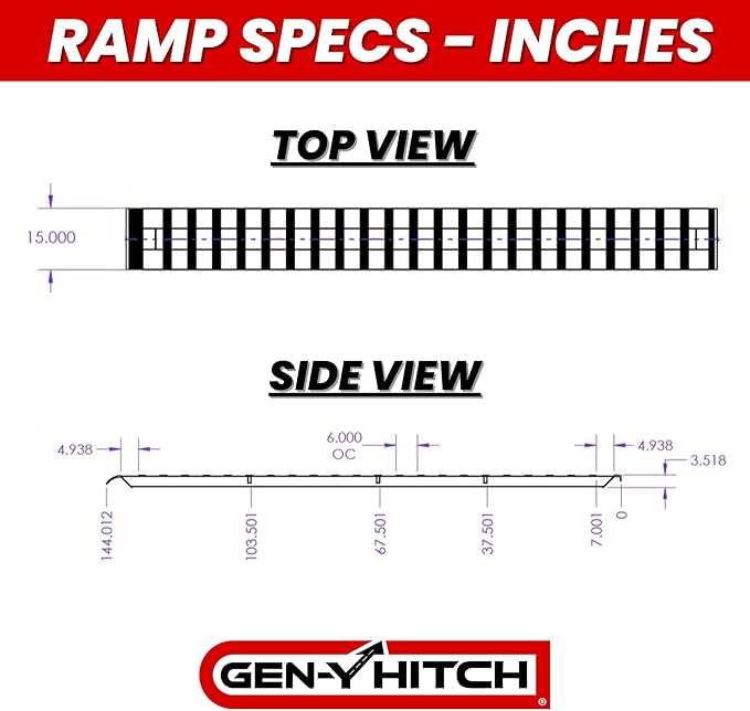 GEN-Y Heavy Duty Aluminum Ramps 8K Capacity (12' Pair) Silver