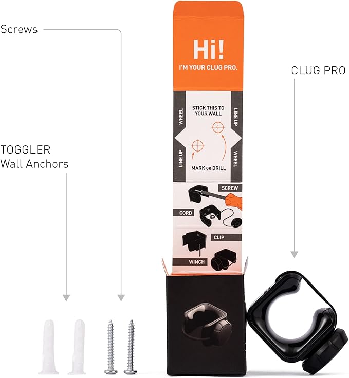 Hornit CLUG PRO | Wall Mounted Bike Rack | Secured by FIDLOCK | 5 Sizes | Easy to Install
