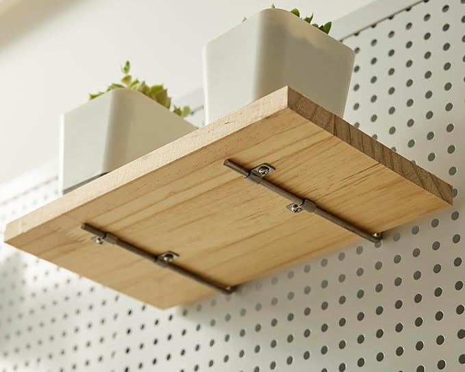 Shelves for PegBoard, Pine Wooden Pegboard Shelf Wall Organizer, Wooden Board for Walls Home, Garage Tool Storage, Office Organization, Kitchen, Craft Room,1 Pack