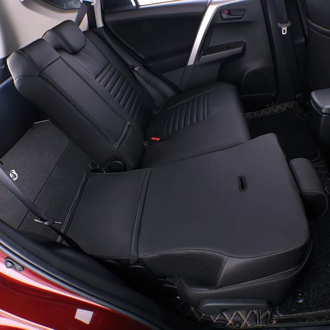 EKR Accord Car Seat Covers for Cars Honda Accord EX,EX-L,Sport,Sport SE,Touring 2017,Rear Row W/Split,Car Seat Covers Full Set,Leather Seat Covers Front Seats & Back-Leather(Black)