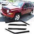 94359 Side Window Wind Deflector,4pc Outside Mount Style Nice Sun Rain Guards Set,Dark Smoke Window Visor fit for 2007-2018 Jeep Patriot